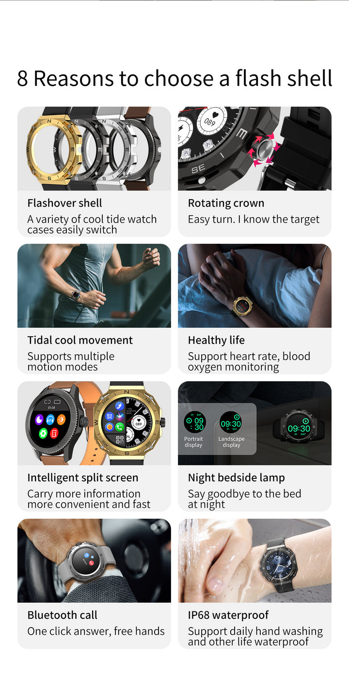 Men Smartwatch Rotary Button ECG Bluetooth